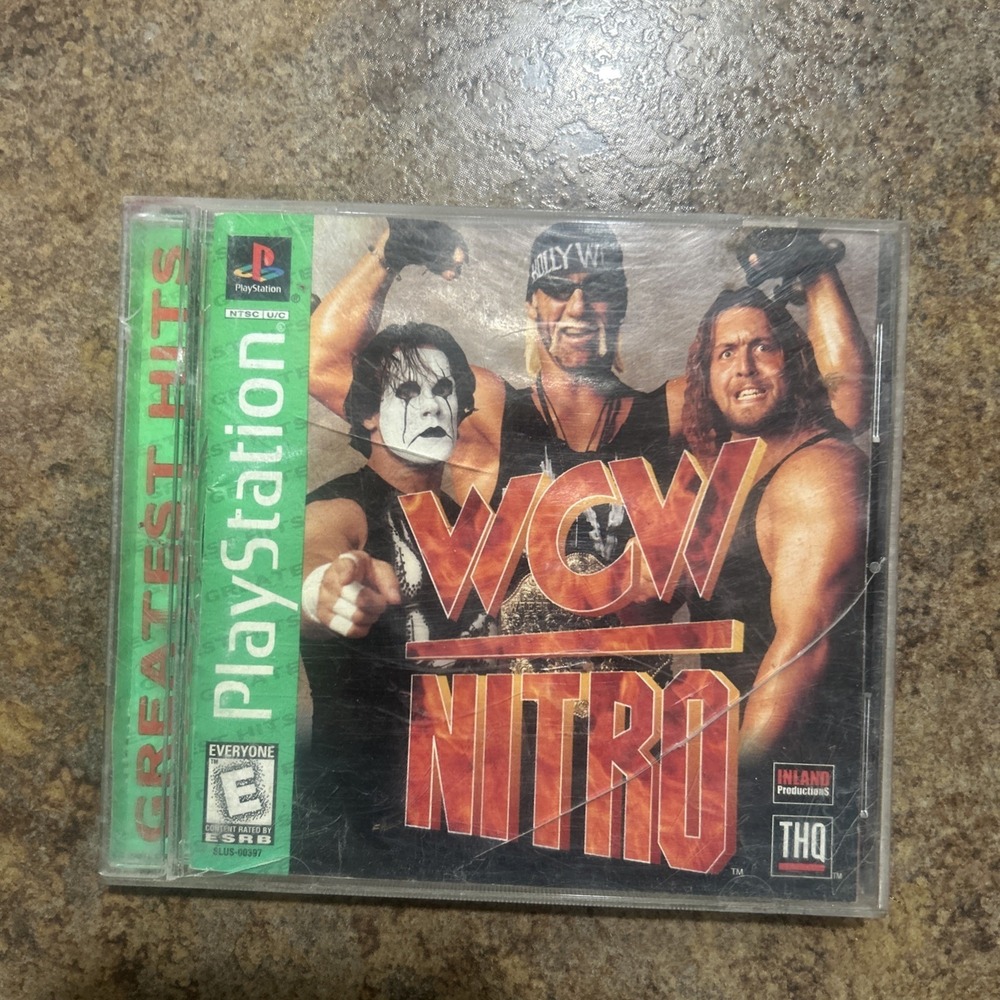 WCW Nitro (Sony PlayStation 1, 1998) PS1 Black Label - Complete w/ Manual